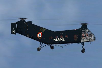 French Navy H-21C in flight.