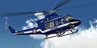 Gendarmerie Nationale Bell 412 in flight.