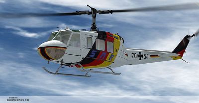 HTG 64 SAR Bell UH-1D in flight.