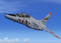 Kawasaki T-4 Trainer in flight.