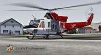"Los Angeles Fire Department" Bell 412 on the ground.