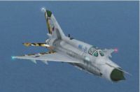 MiG-21 in flight.