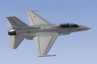 RNZAF F-16B in flight.