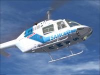 SAMU Dodosim 206 Helicopter in flight.