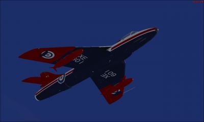 Team Viper Hawker Hunter in flight.
