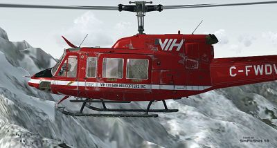 VIH Cougar Helicopters Bell 212 in flight.