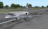 Lockheed Jetstar on runway.