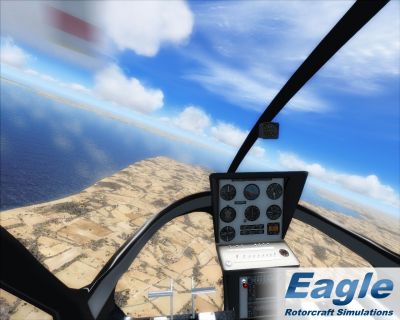 View from the cockpit of Enstrom 280FX in flight.