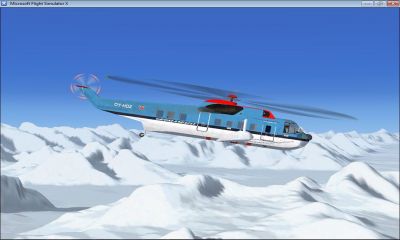 Greenlandair Sikorsky S61 in flight.