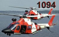 Two US Coast Guard Agusta Westland in flight.
