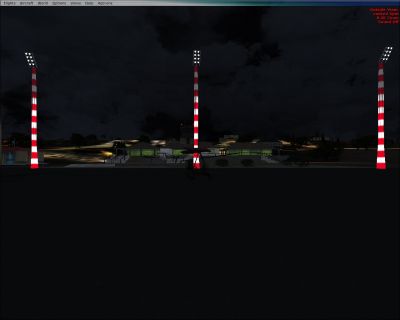 Screenshot of Ioannina Airport scenery at night.