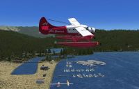 Screenshot of a plane flying over Katie's Lagoon.