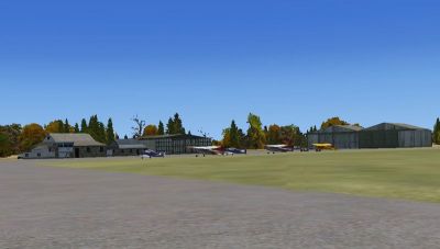 Screenshot from the ground, of LFEA Belle Ile Scenery.