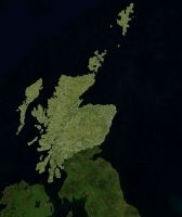 Satellite image of Scotland.