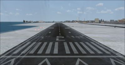 Screenshot of Burke Lakefront Airport runway 6L.