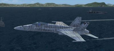 Screenshot of fighter flying by Rio De Janeiro Scenery.