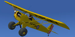 Screenshot of yellow Corben Baby Ace Tundra in flight.
