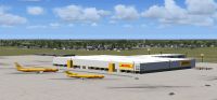Screenshot of DHL Cargo Facility KCVG Scenery.