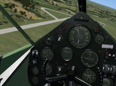Cockpit view of DeHavilland Dh89a Dragon Rapide in flight.