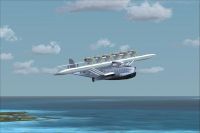 Screenshot of Dornier Do-X in flight over the water.
