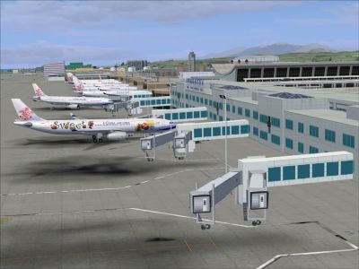 Screenshot of Formosa X airport gates.