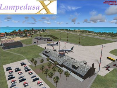 Screenshot of Lampedusa Airport Scenery.