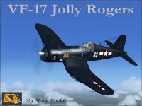 Screenshot of VF-17 Jolly Rogers Vought F4U-7 Corsair in flight.