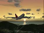 747 sunset takeoff