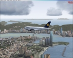 Lufthansa A380 over Hong Kong