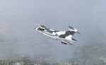 Blackburn Buccaneer descending in cloudy skies over Duxford