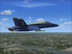 Blue Angel about to pass over Ohio river