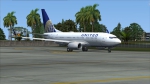 United Airlines 737 in Guam (screenshot from FSX).