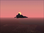 F-22 Turning Towards the Sun