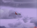 Quantas 747 in clouds