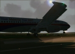 Malaysia Airlines B737-4H6 wing view at dusk