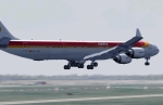 Iberia Airbus A340 landing at Madrid