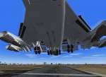 Belly of large aircraft