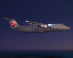 Crossair RJ-100 over Sweden at dawn