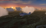 Light Aircraft with Sunset