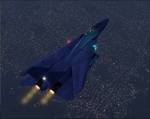F-14 over San Francisco at night