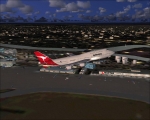 Qantas taking off from Sydney