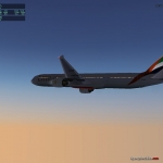 Emirates Airbus sunset