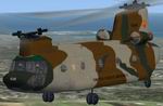 Military Chinook in flight
